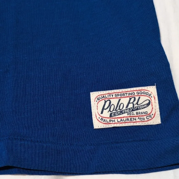 Polo by Ralph Lauren Navy Tee with Yellow Design - Picture 14 of 16